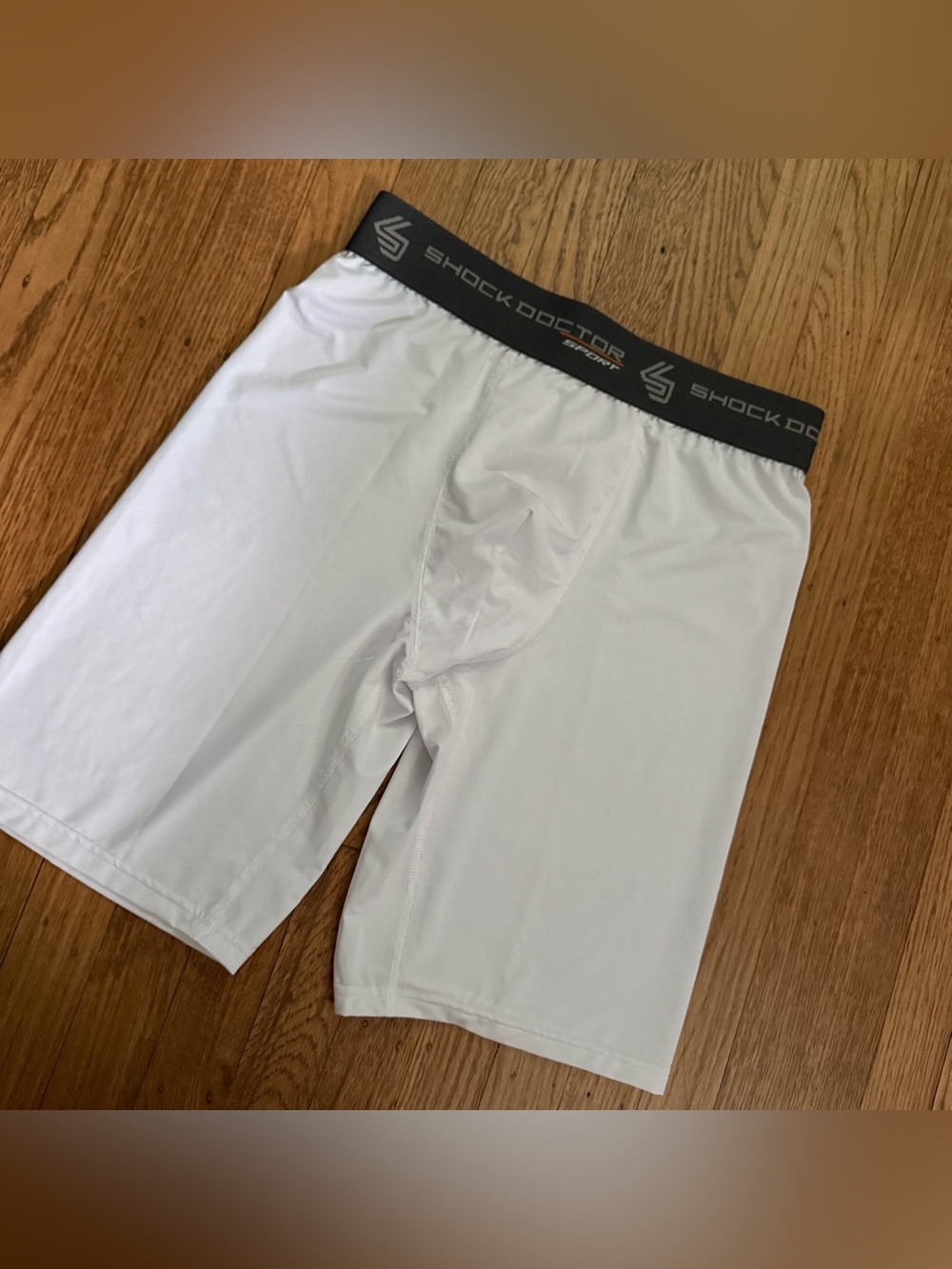 NWOT Shock Doctor Men’s White Compression Shorts size LARGE